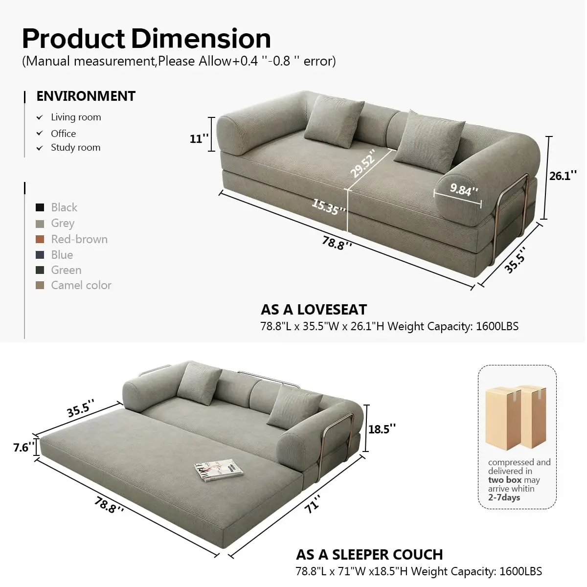 Thumbnail 2 - #48 Highest Rated Convertible Sofa Beds to Buy in 2026