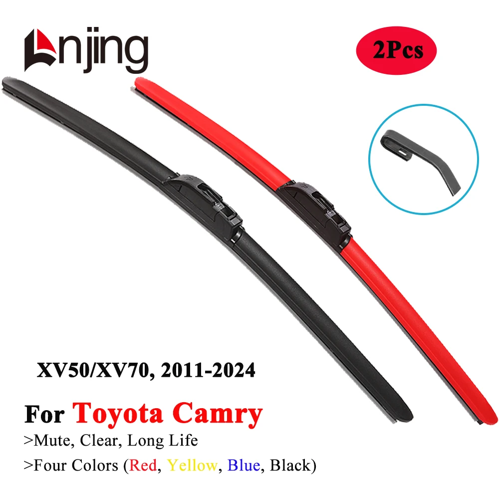 LNJING Colorful Wiper Blade For Toyota Camry XV50 XV70 XSE SE 2011 2015 2018 2019 2020 2023 2024 Car Exterior Luxury Accessories