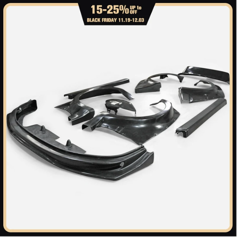 

Car Accessories FRP Fiber Glass Full Body Kit Fiberglass Splitter Side Skirt Fender Spoiler Headlight Air Block Out For EK Civic