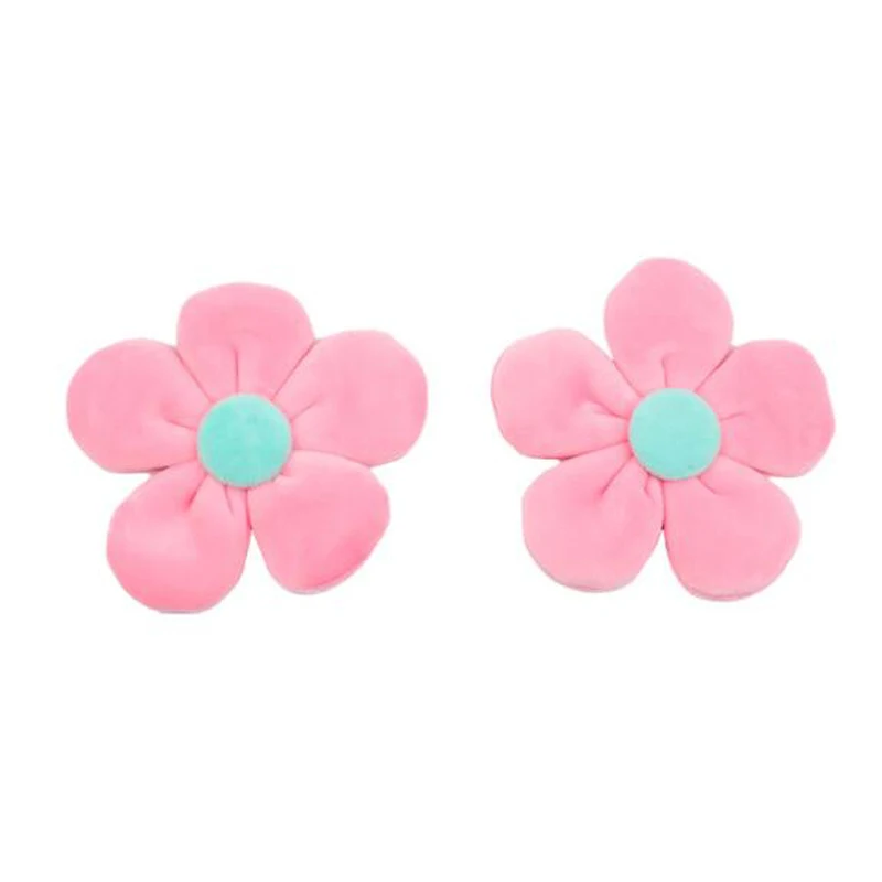 

6Pcs/lot Cartoon Plush Pink Flower Patch DIY Cotton-filled Accessories Handmade Headwear Clothing Plush Material