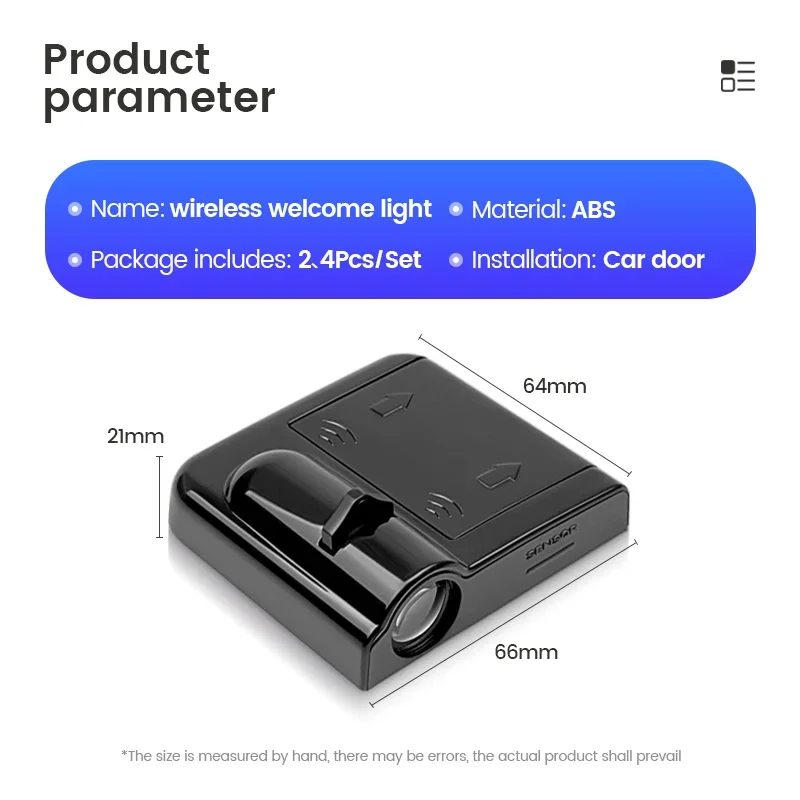 1Pcs LED HD Wireless Car Door Logo Welcome Lamp Laser Light Projector For Audi SLine A3 A4 A5 A6 A7 A8 Q2 Q3 Q5 Q7 Q8 S3 S4 S5