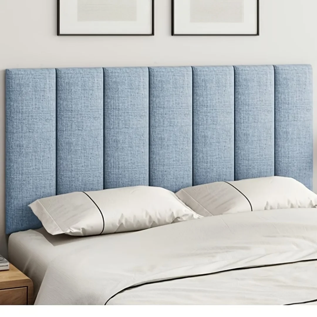 1PC 20x40cm Soft-Upholstered Headboard,  Wall-Mounted Padded Panel with Self-Adhesive Backing, Specifically for Rental Homes