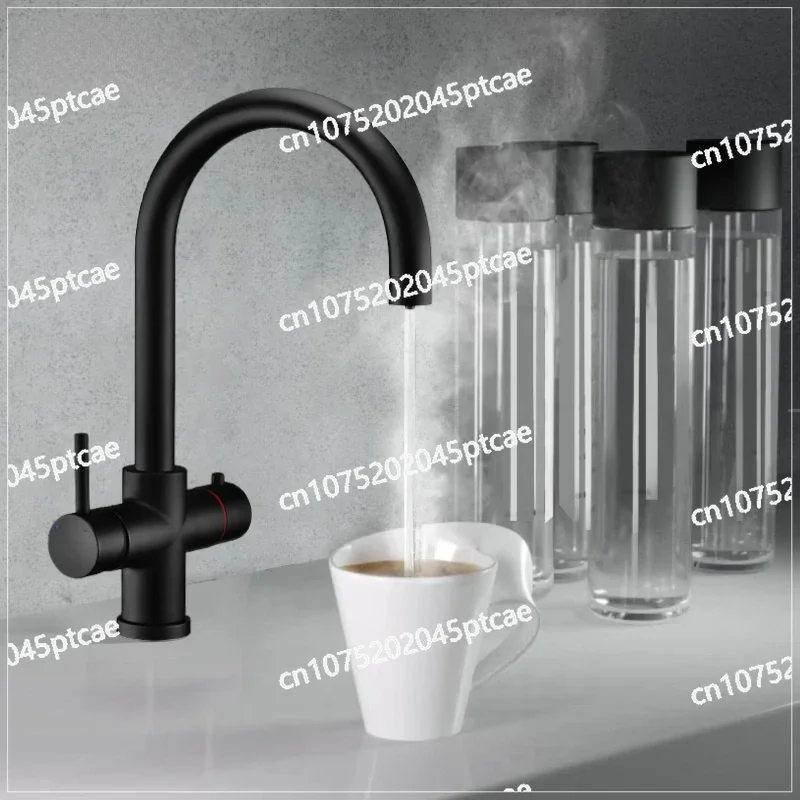 4 in 1 Matt Black Kitchen Boiling Water Tap with Chilling Function