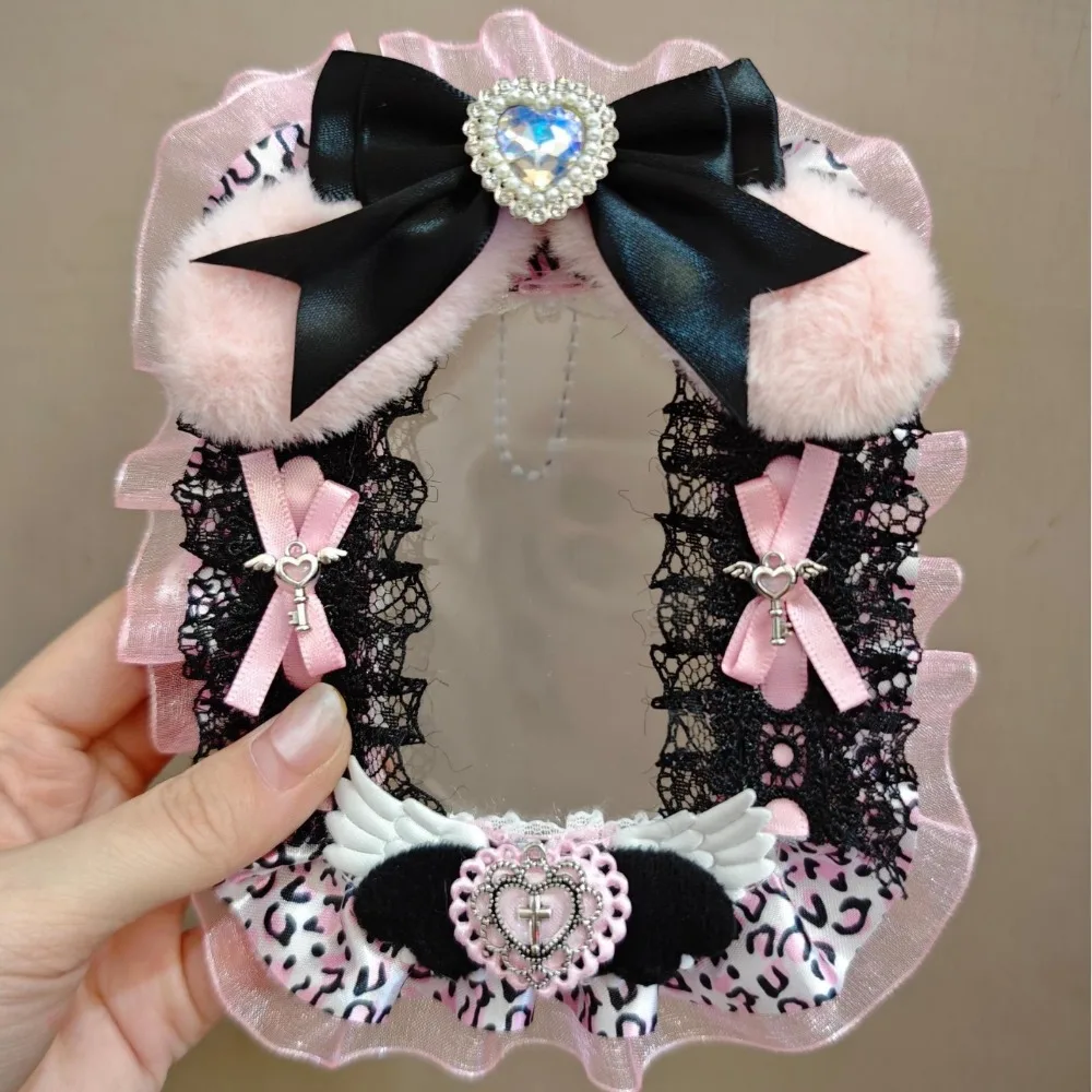 

High Appearance Level Schoolbag Pendant Star 3-inch Small Card Polaroid Display Lace Lace Card Case, 2D Card Case