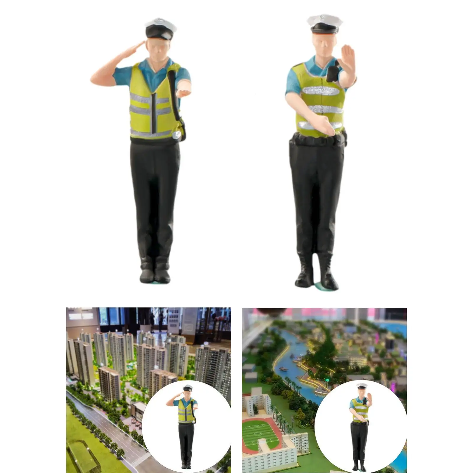 Miniature Traffic Police Figure Diorama Scenery Sand Table Ornament Tiny People Model Layout 1:64 Scale Miniature Diorama Figure