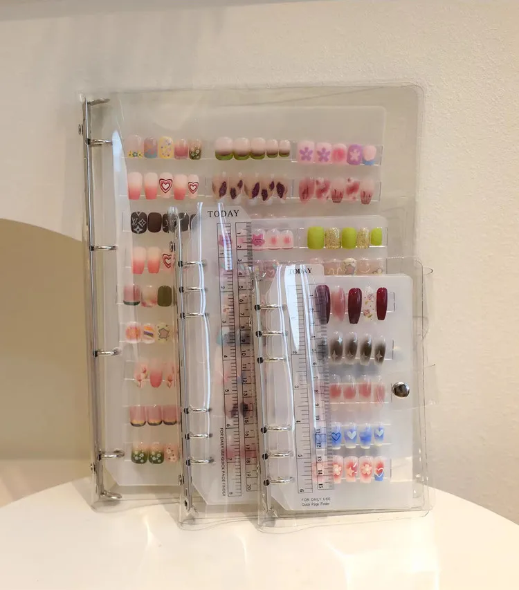 Livre de Rangement Transparent pour Nail Art, réinitialisation de Rangement pour Pièces d'Ongles, Tableau d'Affichage, Outils de Salon de Manucure, Étagère de Présentation de Verhéritage à Ongles