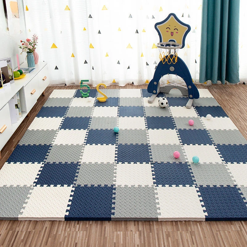 15pcs 0.4In Thick Foam Interlocking Floor Mats Soft Non-Toxic Baby Playmat Solid Colored Puzzle Anti-slip Floor Mats