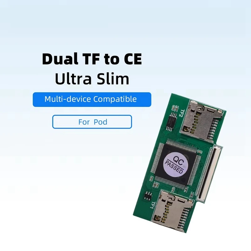 DT23 Dual TF Card to CE ZIF Adapter Converter for iPod PC DVR iFlash Modding Support Concurrent Read/Write