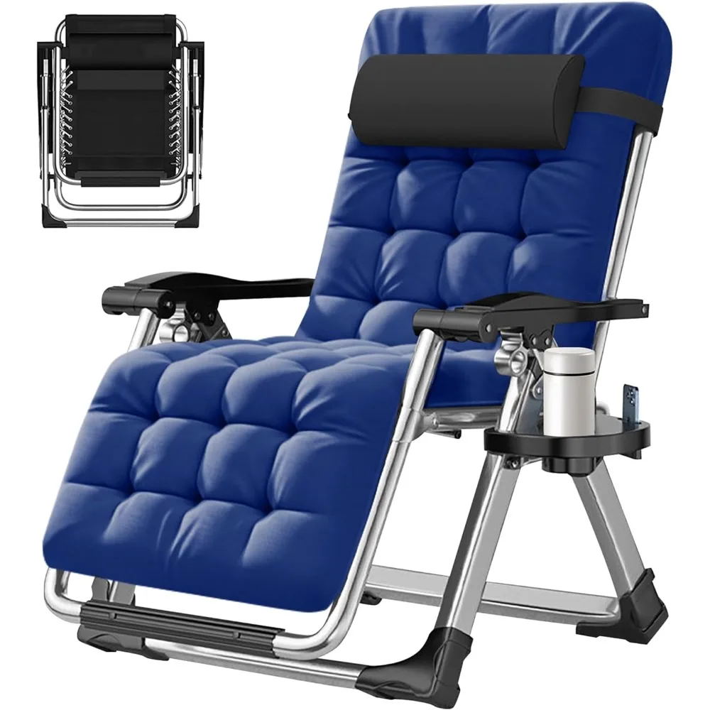 

Zero Gravity Chair Outdoor Reclining Lounge Chair Adjustable Patio Chair with Removable Cushion Headrest and Side Tray