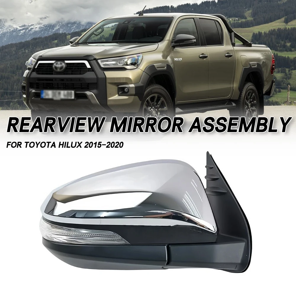 

Для Toyota Hilux 2015-2020: Комплект зеркал заднего вида с LED-подсветкой и указателями поворота