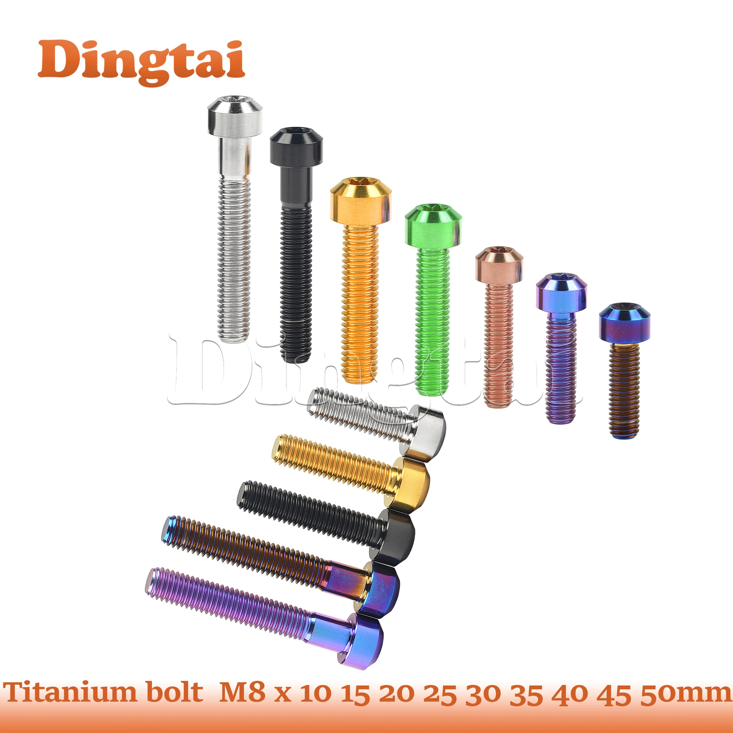 

Dingtai Titanium Bolt M8 x 10 15 20 25 30 35 40 45 50mm Torx T40 Screw for Motorcycle Car Refit