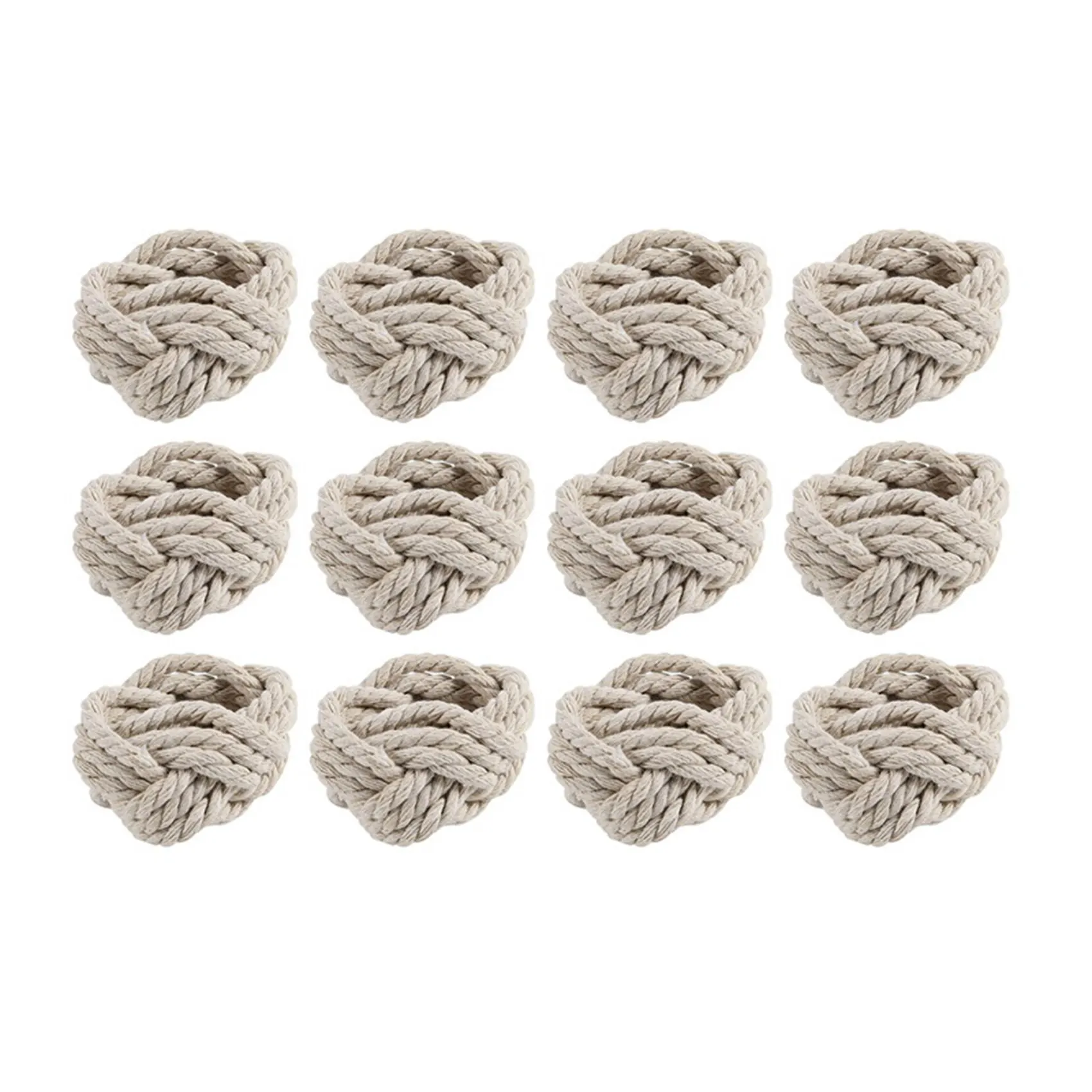 

A74U Napkin Napkin Ring 12 Piece Set Cotton Rope Napkin Ring-Burlap Napkin Ring Set