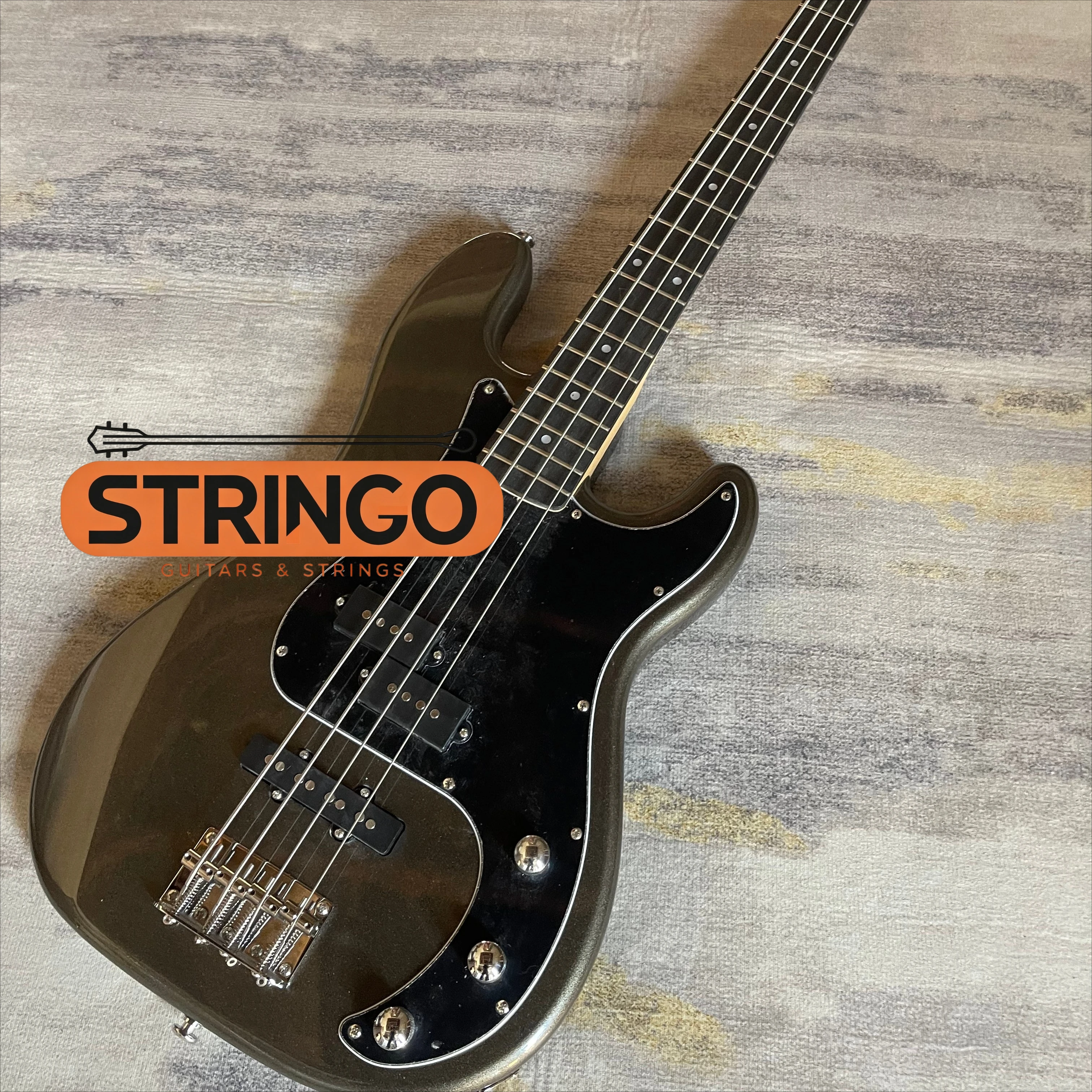 Metallic Grey PB 4 String Electric Bass Mahogany Body PJ Combined Pickups Rock Funk Bass Players Stage Performance Collection