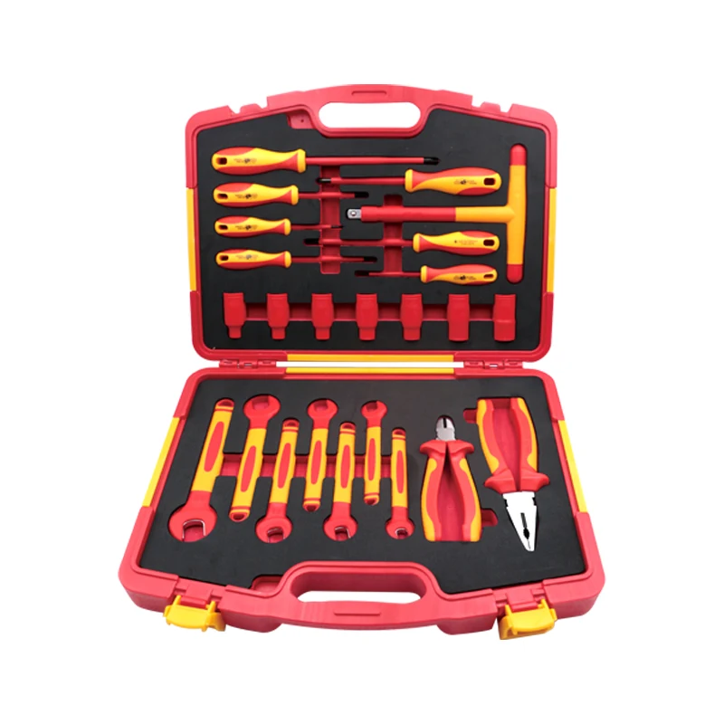 Professional 24Pcs Insulated Electrician Tool Kit VDE GS Approved IEC60900 AC1000V For Electrical Maintenance & Repair
