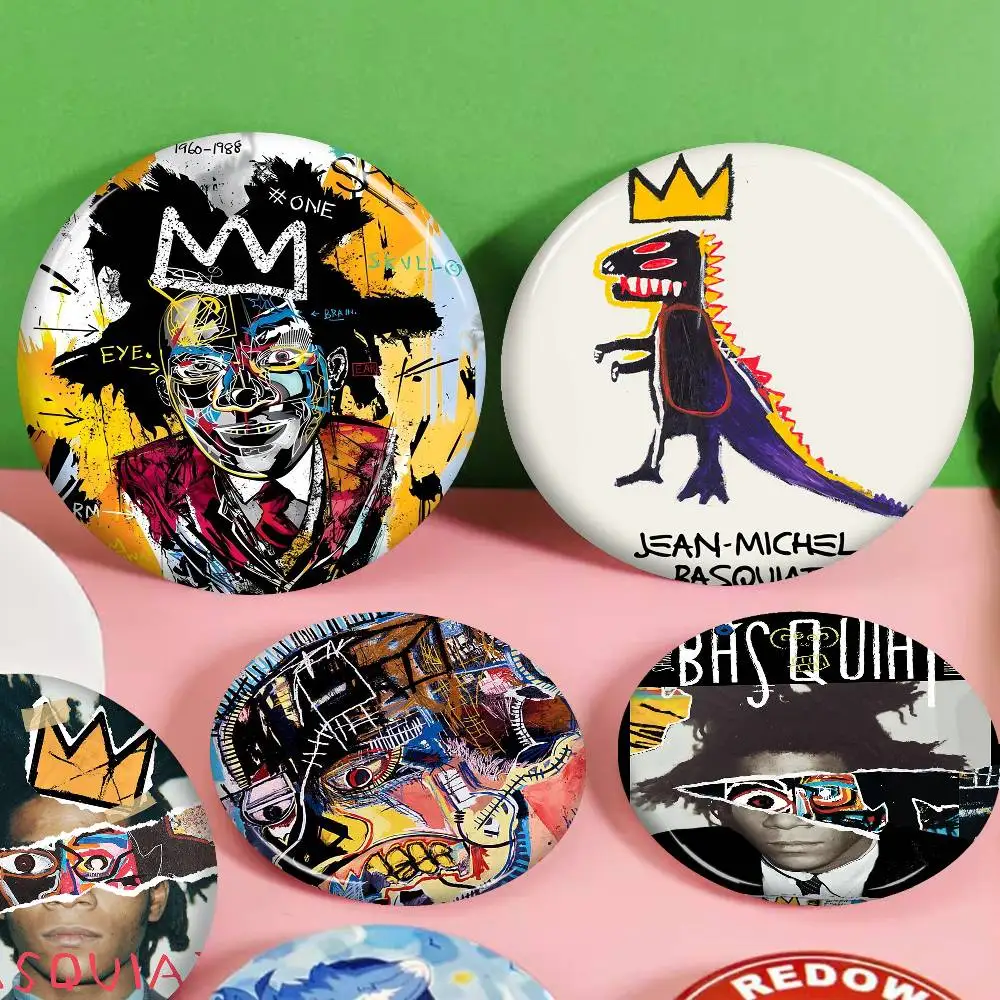 Art J-Jean-M-Michels Tinplate Pin Button Custom Anime Role Old-school Brooch Cartoon Collar Badge Jewelry Gift Fans