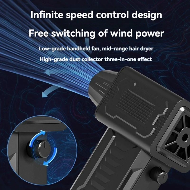 MAKE Powerful-Turbo-Fan-High-Speed-140,000-RPM-3-Adjustable-Speed-Rechargeable-Clear-For-Car-Computer-Keyboard-Lens