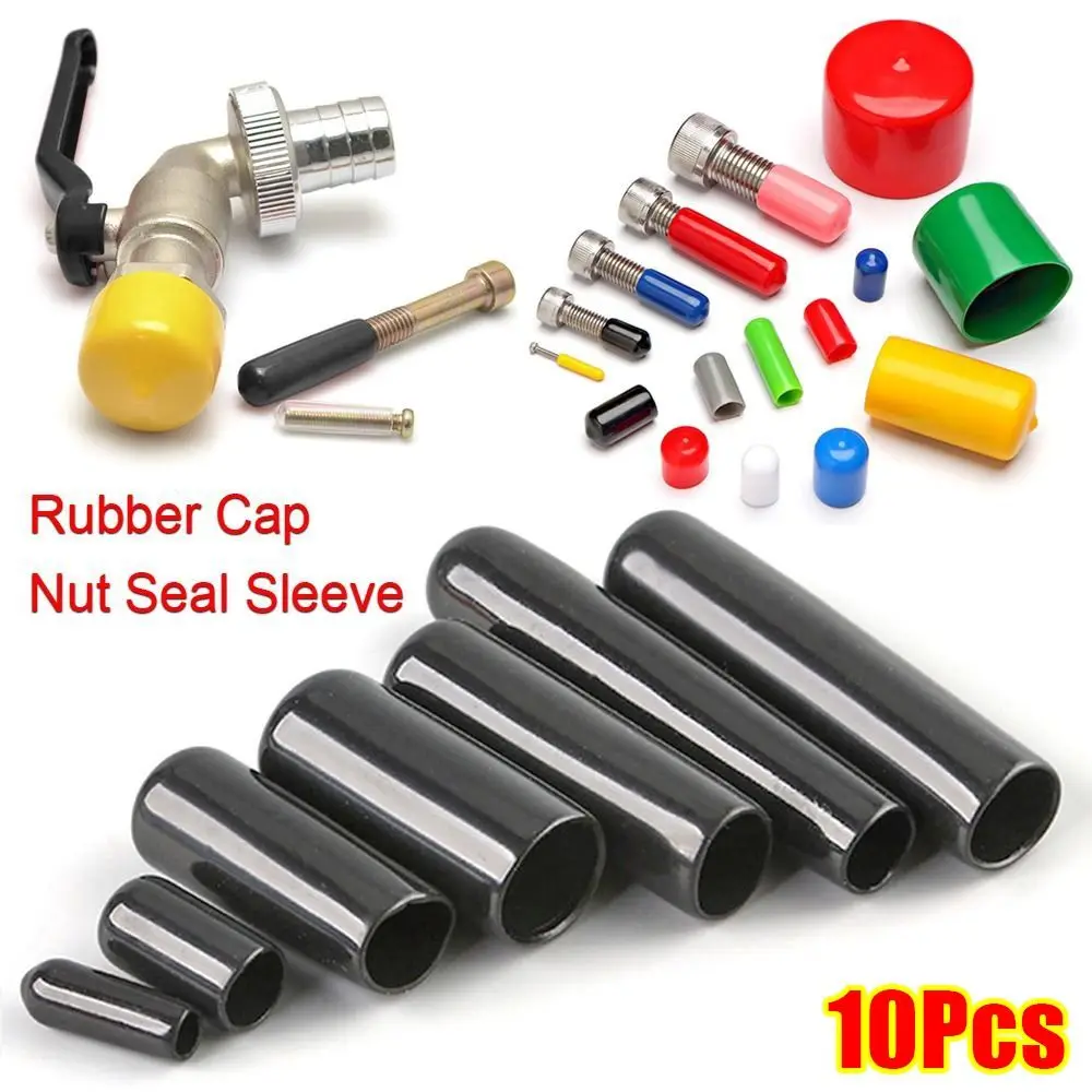 10Pcs 1.55mm-5.5mm Rubber Cap Seals Nuts Silicone Sleeve Stopper Plugs Soft Cover End Caps Thread Protection Protective Lid Plug