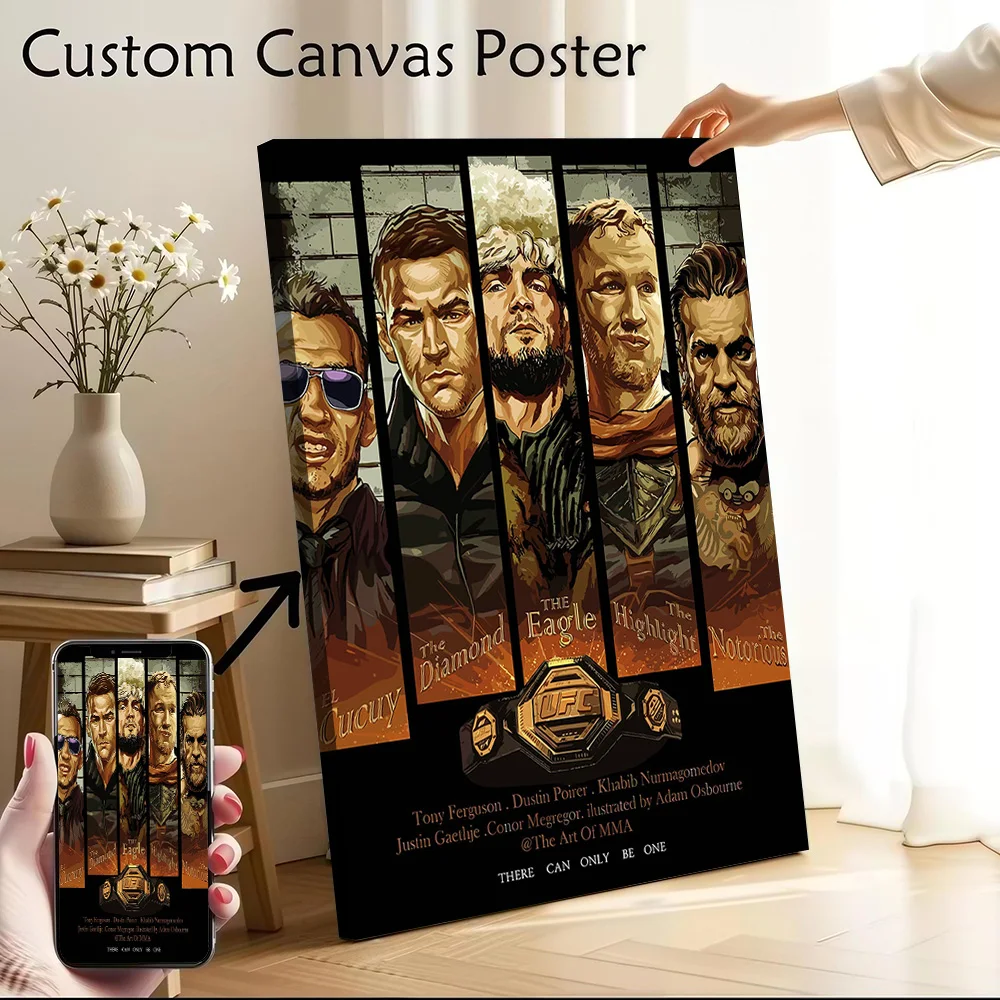 MMA Fighters Art Canvas Poster