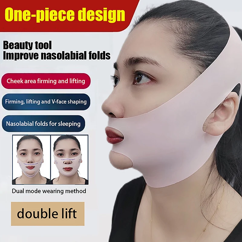 Double-deck Face Slimming Bandage Face Lifting Belt V Line Face Shaper Cheek Chin Lift UP Strap Anti Wrinkle Facial Band Beauty