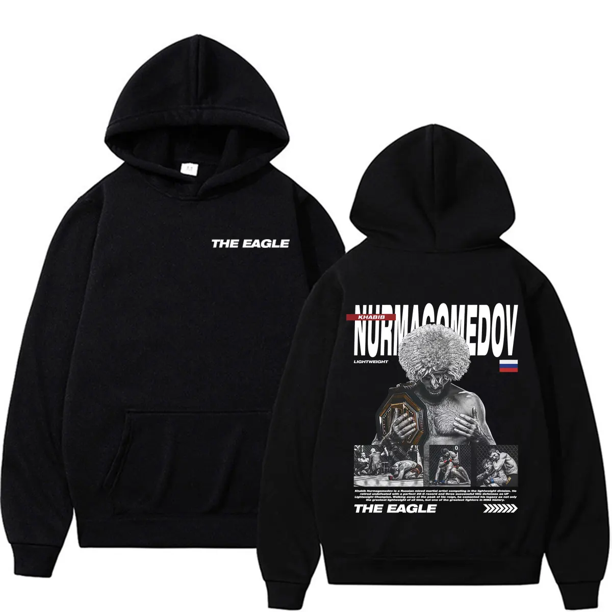 Khabib Nurmagomedov The Eagle Merch Sweatshirt Herren Damen Gewalt Ästhetische Gothic Hoodies Hochwertiger Fleece Hoodie Streetwear – Detail 2