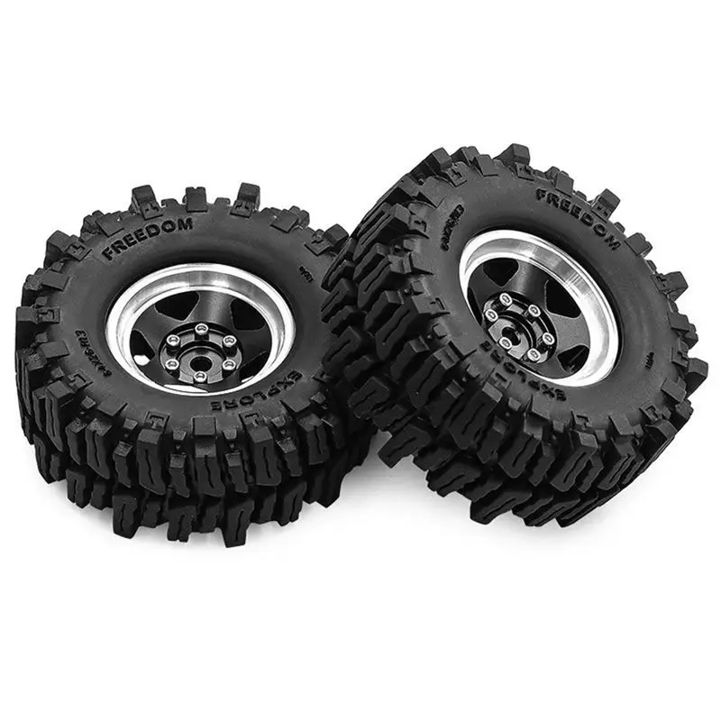 ABUM-1.3Inch Beadlock Wheels And Tires For RC Crawler Car 1/18 TRX4M SCX24 FMS Ascent-18 RC Truck Wheels And Tires