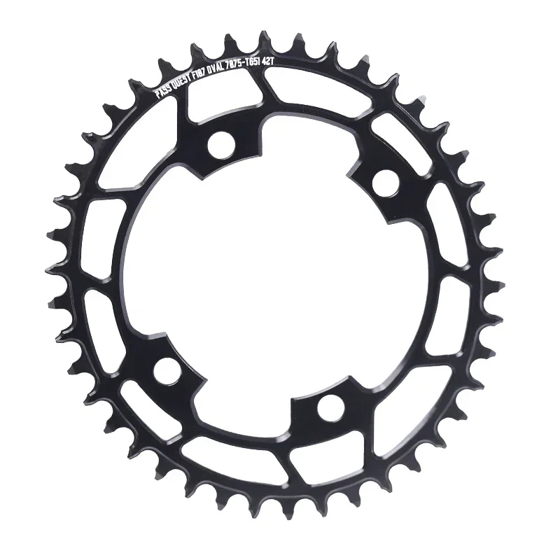 PASS QUEST-Round Crankset Black for Mountain Bike, Force Crank, 9-12 Speed, AXS Chain Wheel, MTB, Monoplate, 36-52T, BCD107