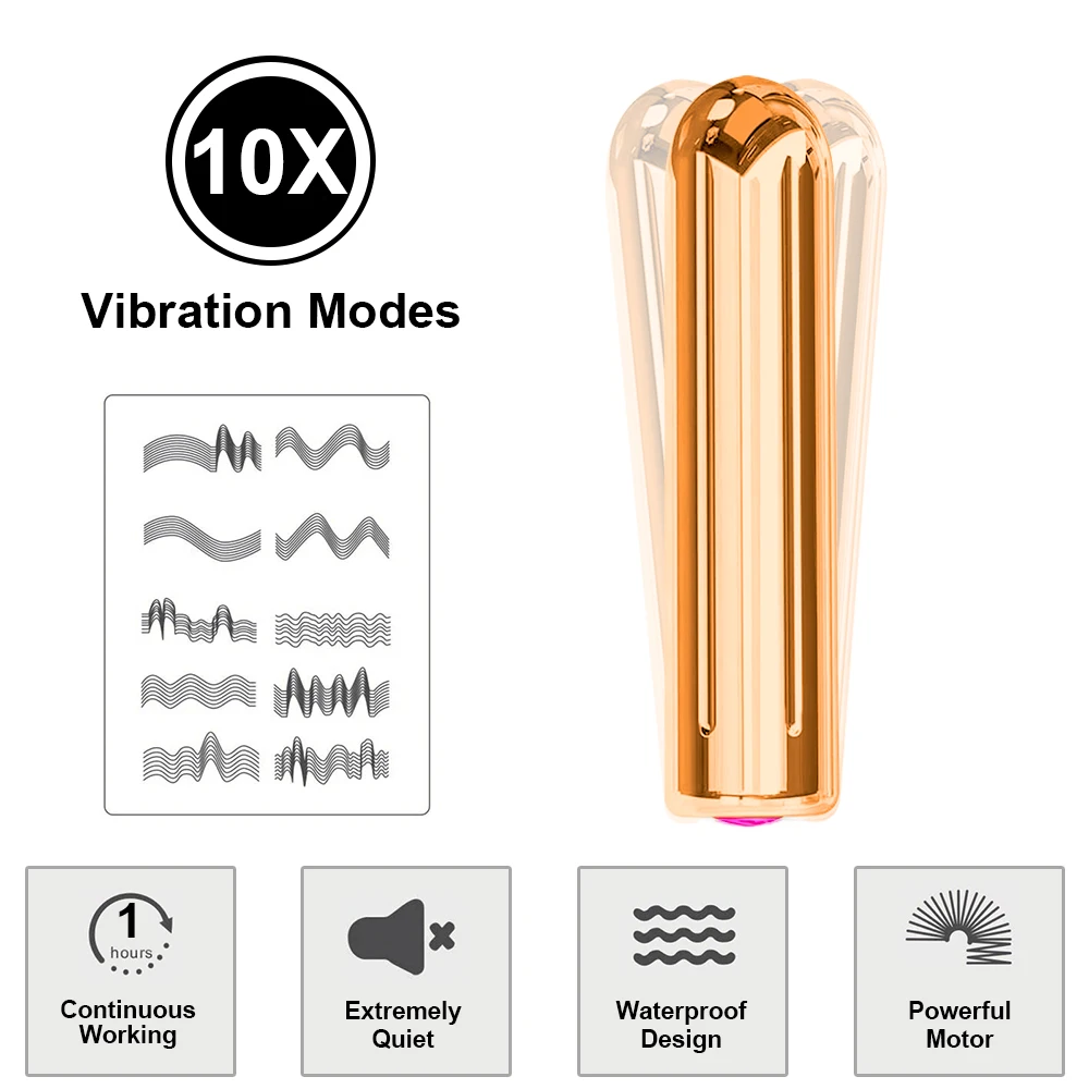 10 Speeds Bullet Vibrator Mini Powerful Sex Toy for Women G-Spot Clitoris Stimulator USB Rechargeable Dildo Anal Toys for Adults