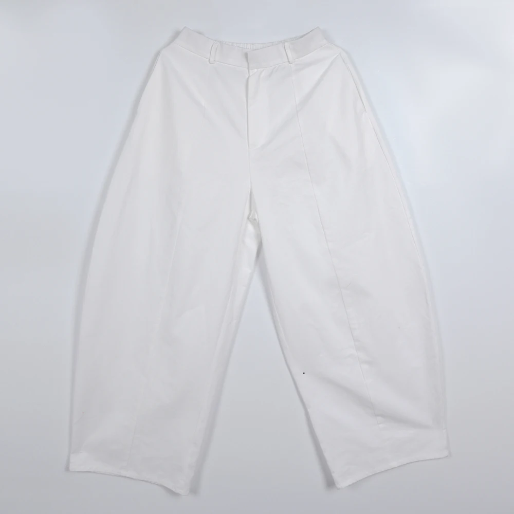 2026 Herbst Damen High-Waist Vertikale Naht Ballonhose Lose Weite Hose mit Knopf- und Reißverschluss Modische Streetwear Pendlerhose – Detail 13