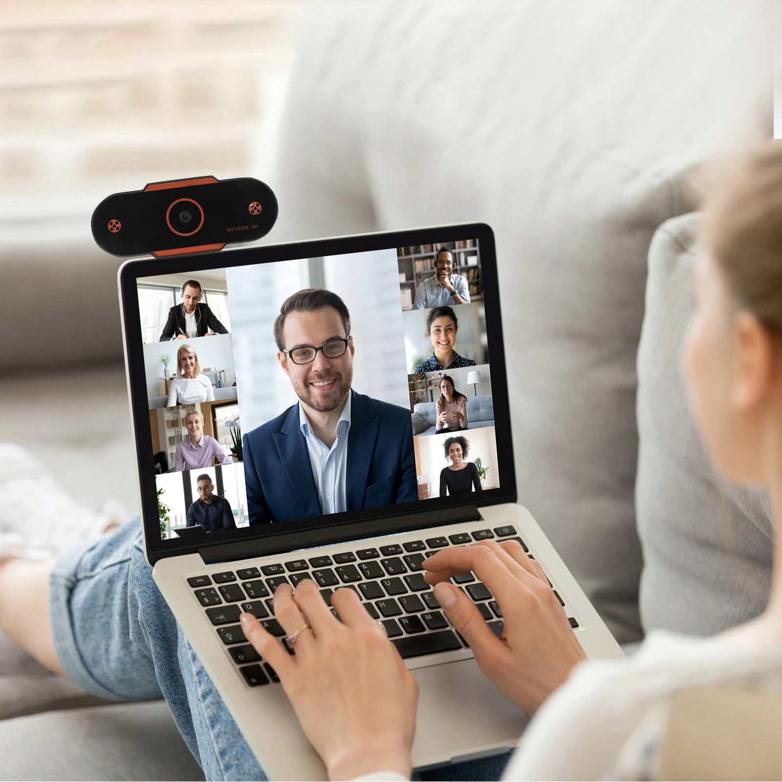 

HD Camera Automatic Focusing Web Computer with Microphone Live Streaming Plastic Webcam Abs Adjustable Base