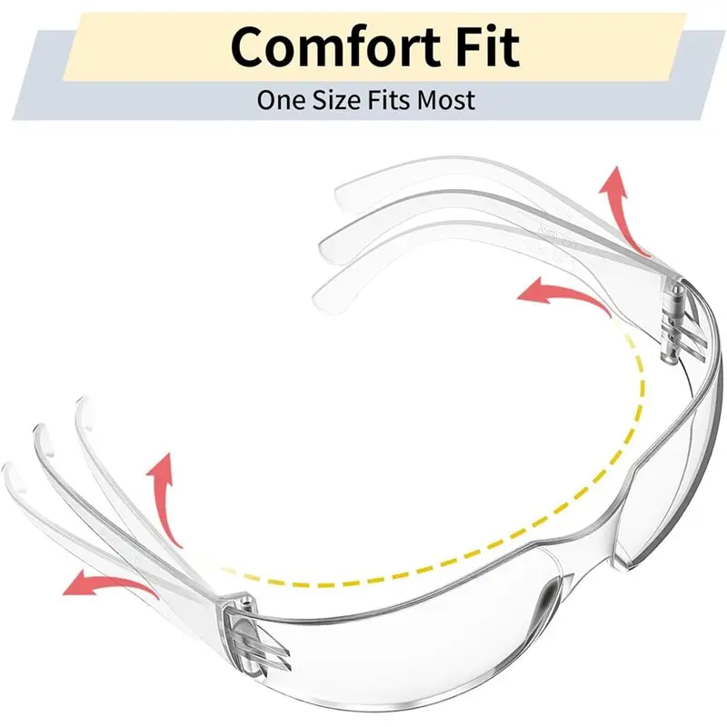 

LLCS-12 Pack Safety Glasses Clear Safety Eyewear Scratch Glasses With Wrap-Around Lens