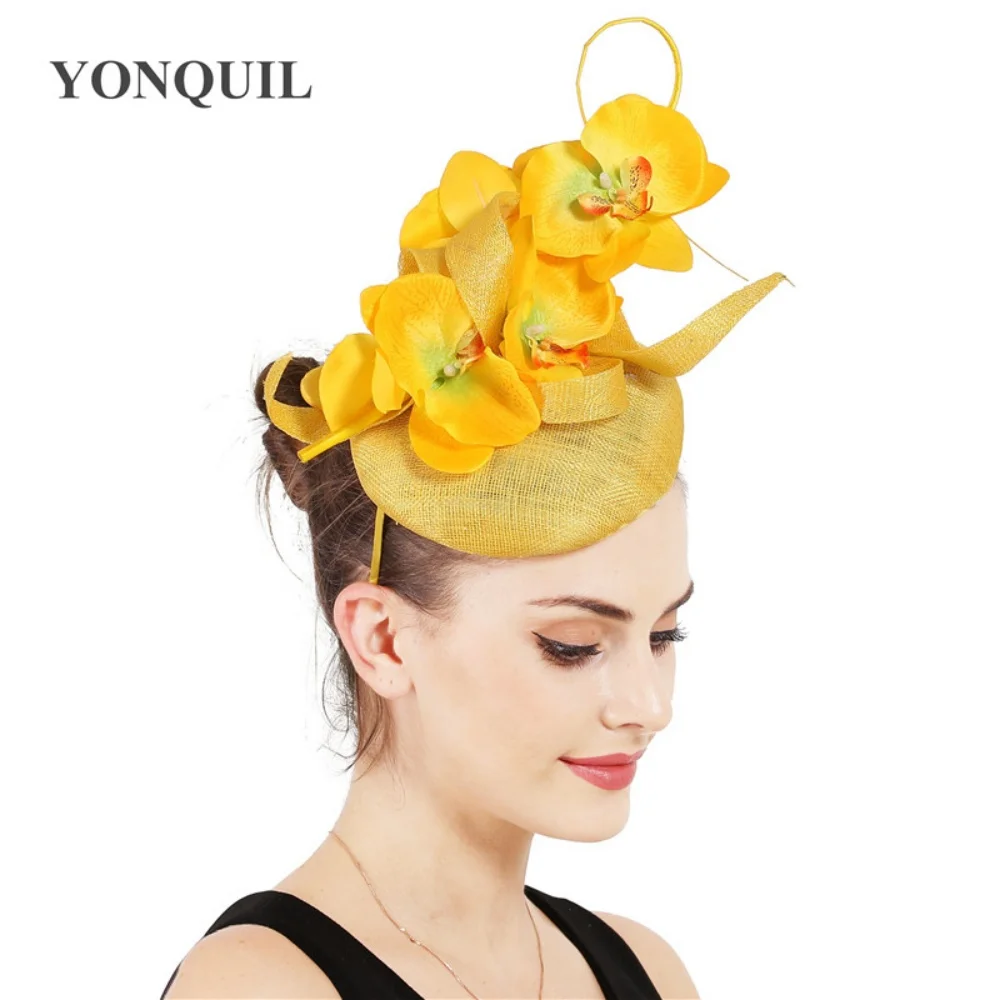 Hochwertige Sinamay-Fascinator-Hüte für Damen mit Haarspange für Hochzeit, Kirche, Party, Rennen, Kopfbedeckung, Braut, Hochzeit, Haarschmuck – Detail 8