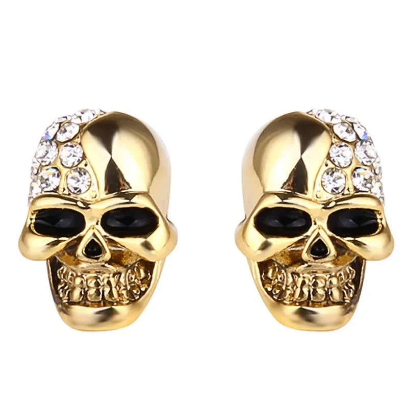 Vintage Skull Earrings Personality Creative Eardrop Halloween Fun Earbob Accessories Rhinestone Skeleton Ear Rings Party Jewelry