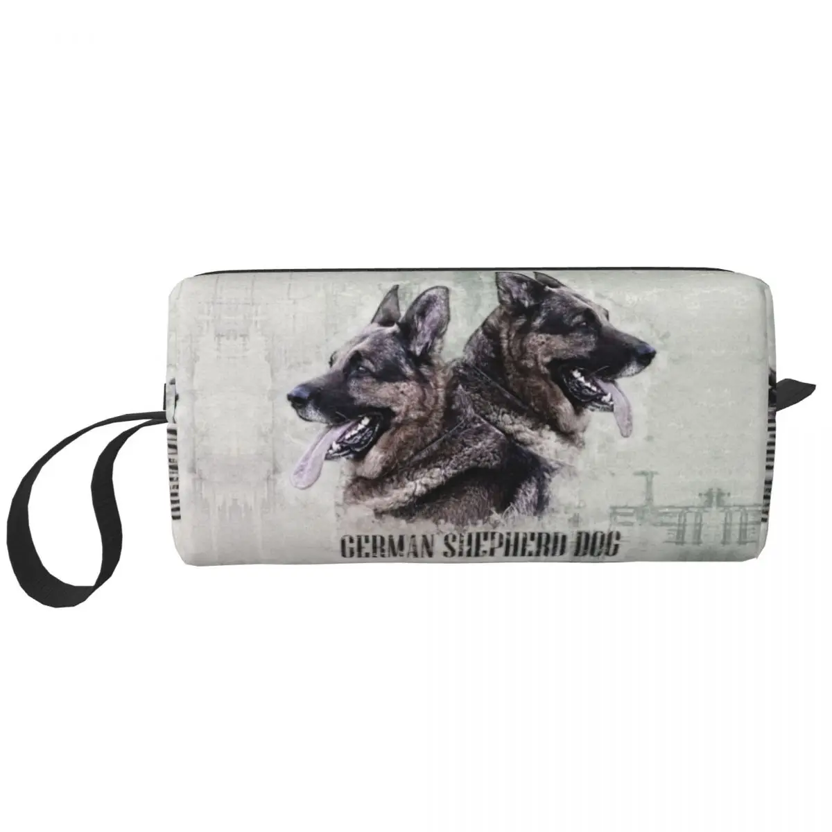 Travel German Shepherd Dog Toiletry Bag Fashion Alsatian Wolf Dog Cosmetic Makeup Organizer for Beauty Storage Dopp Kit Box