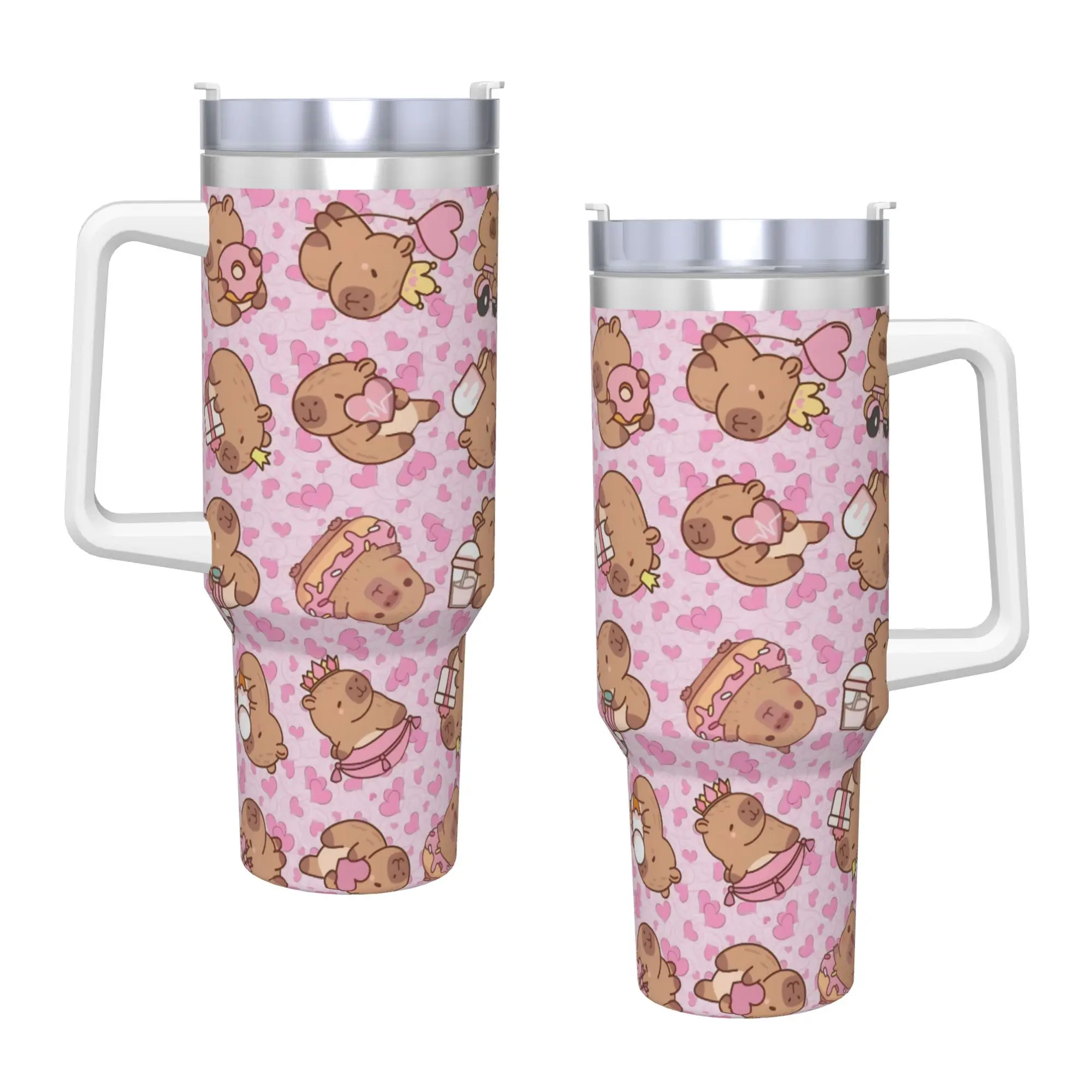 

Капибара, мультяшный стакан из нержавеющей стали, кружки для вождения автомобиля, термочашки большой емкости, изолированная бутылка для холодного и горячего молока, воды