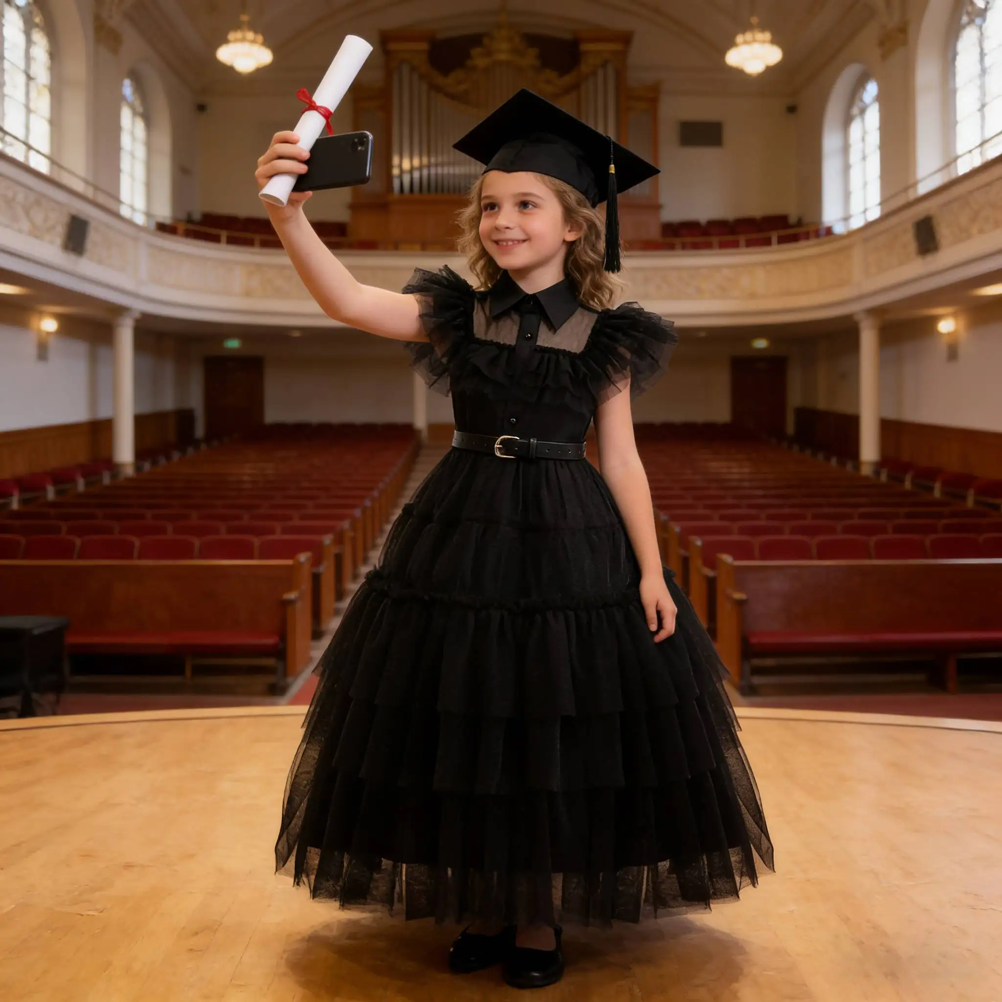 Schwarzes Familienpartykleid, Halloween-Kostüm für kleine Mädchen, Geburtstag, Cosplay-Kleid mit Gürteln, Eid-Dress Up für Kinder von 2–12 Jahren