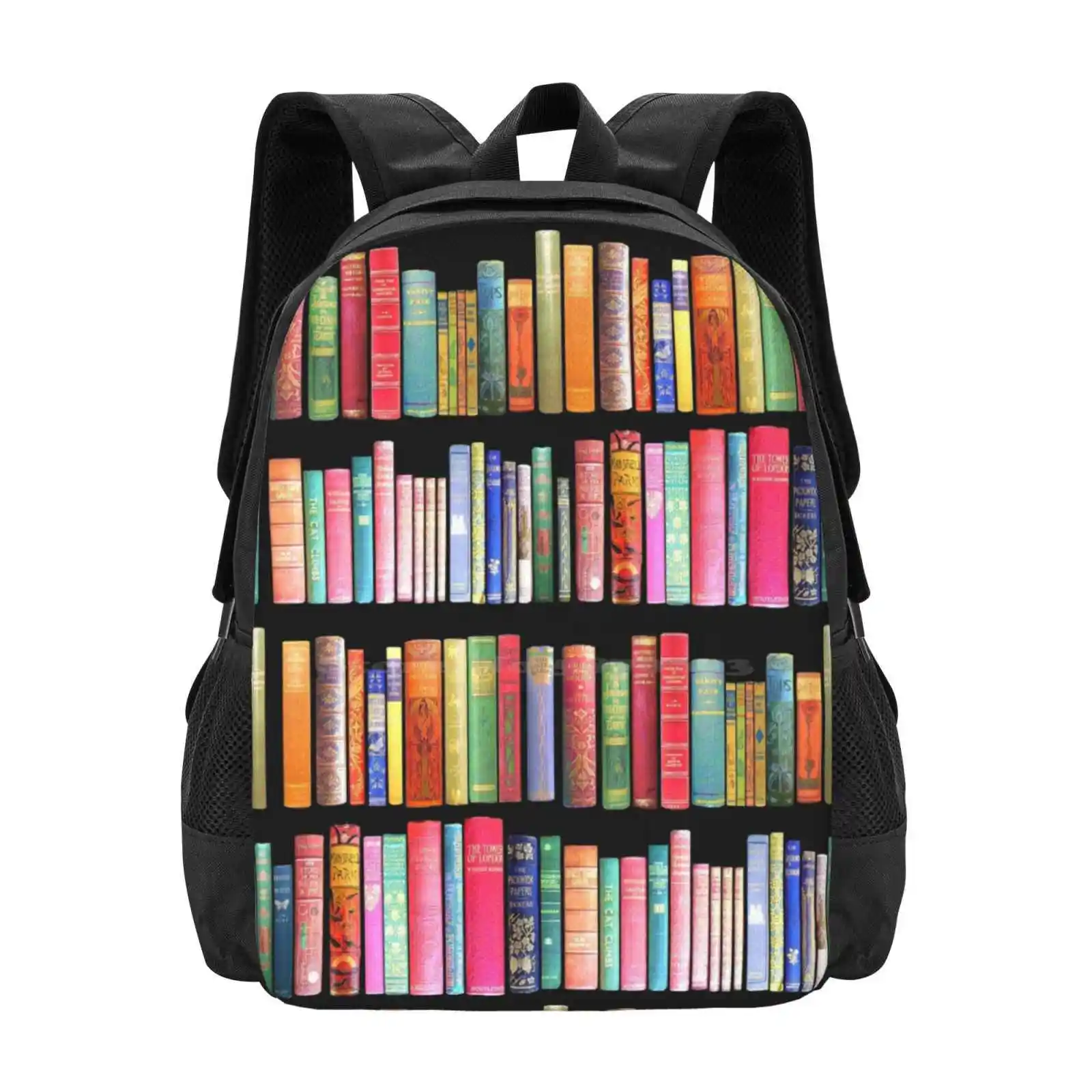 Bookworms Delight / Antique Book Library For Bibliophile Hot Sale Backpack Fashion Bags Vintage Bookshelf Retro Bookshelf