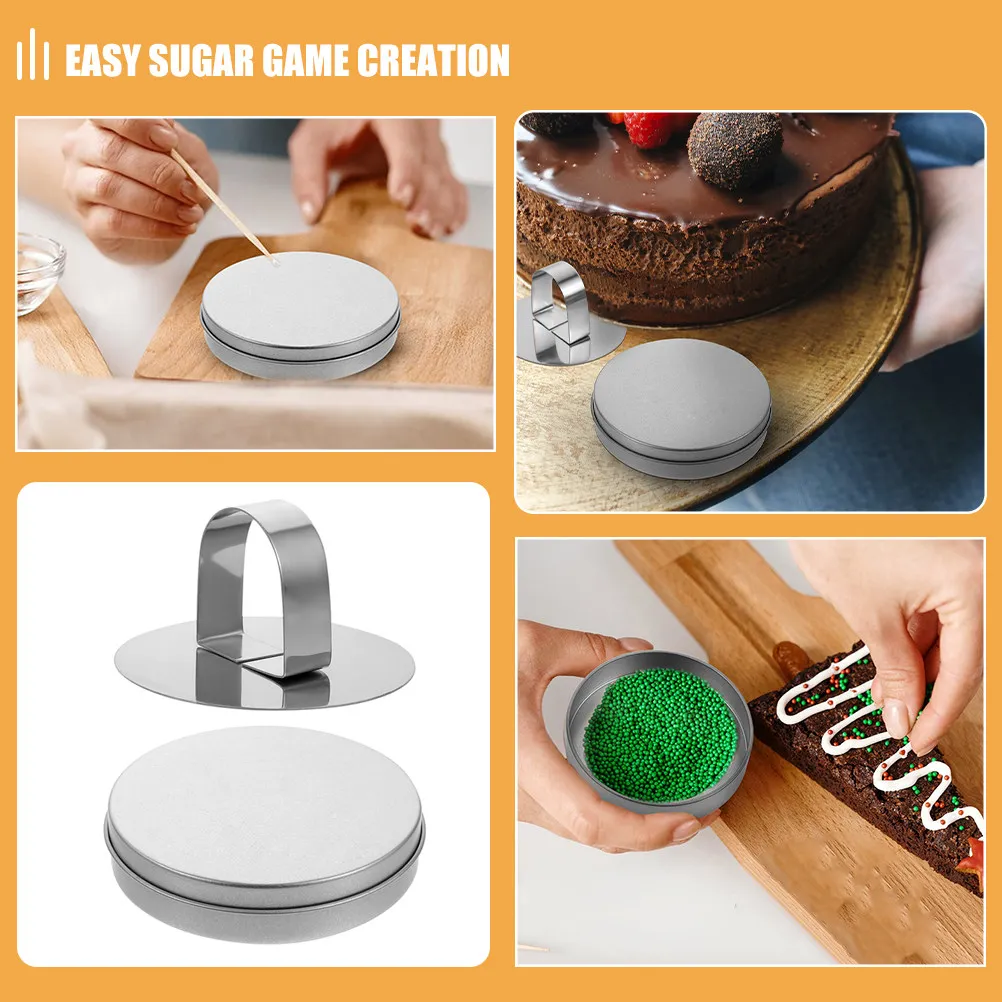 4Pcs Korean Sugar Game Molds Set with Tin Box Metal Candy Making Tools for Traditional DIY Baking Cookie Press Mold view 3