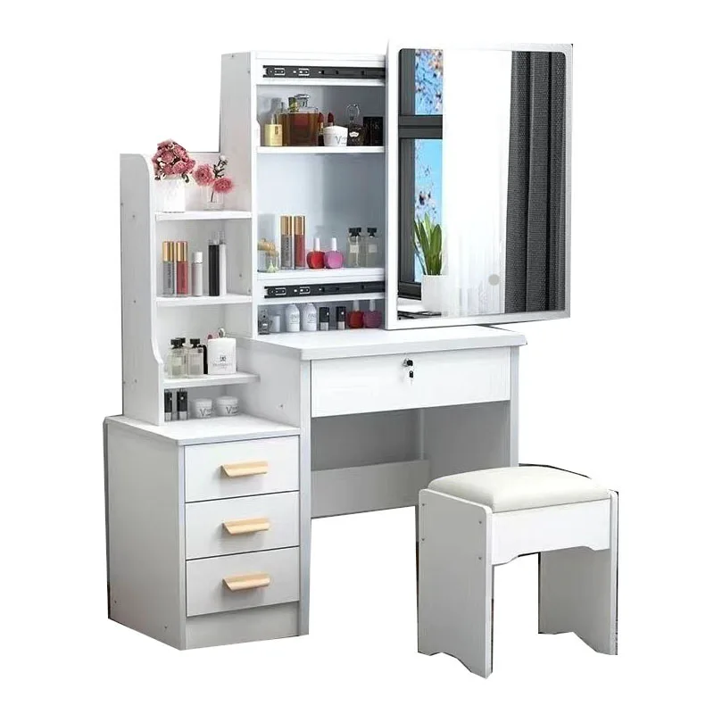 Dresser Bedroom Small Apartment with Lights Modern Simple Dressing Table Storage Integrated Cross-Border Makeup Table