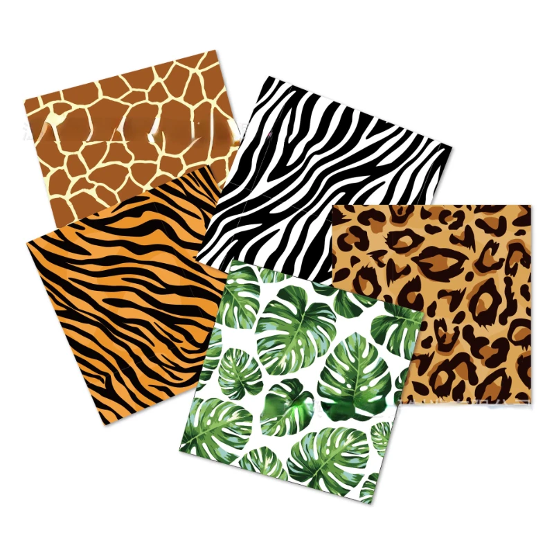 20 Sheets Jungle Safari Animal Print Napkins Birthday Baby Shower Party Supplies Tiger Leopard Zebra Stripes Paper Napkin