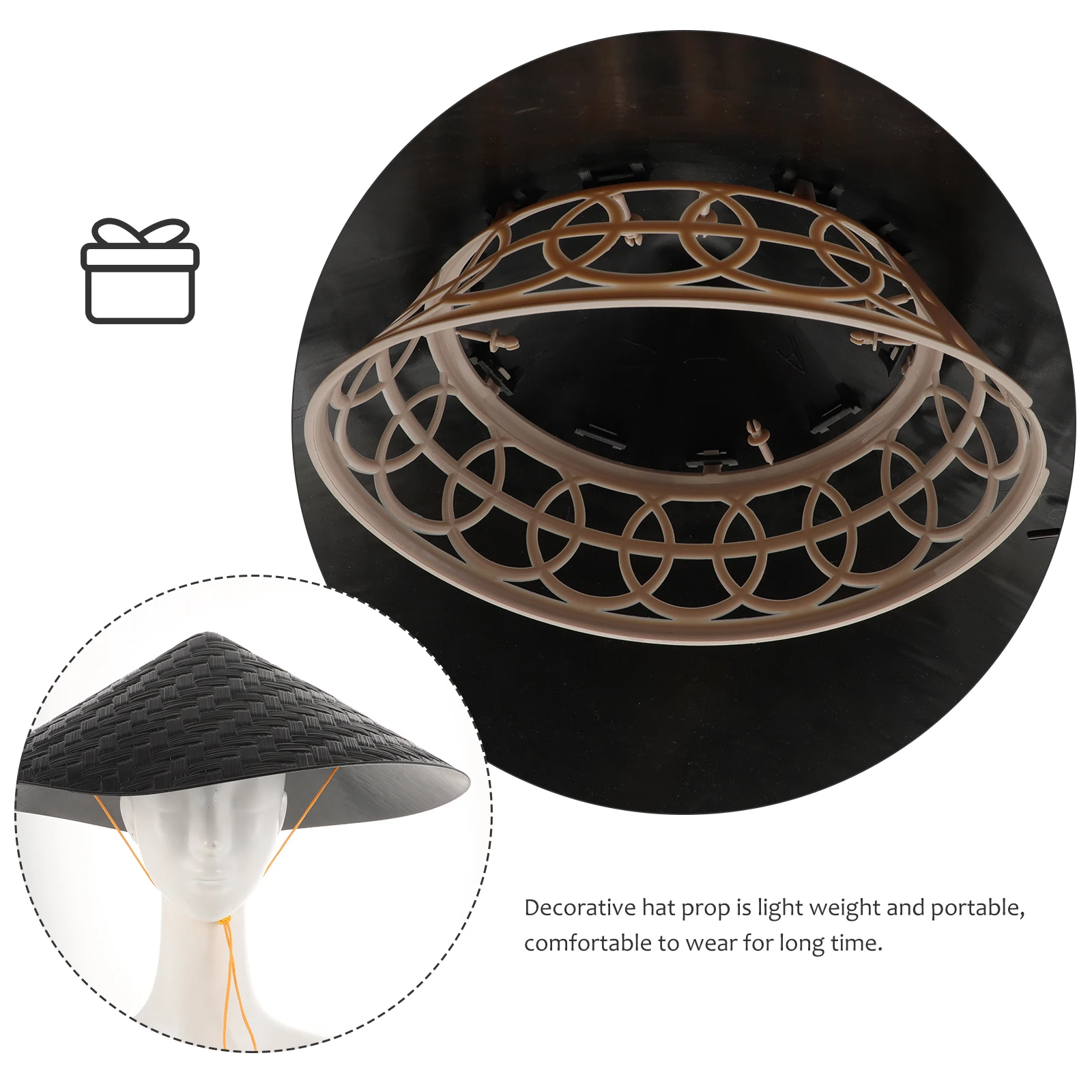 

Woven Bucket Hat for Cosplay Oriental Party Men Chinese Wedding Festival Costume Adult Adjustable Breathable for Stage