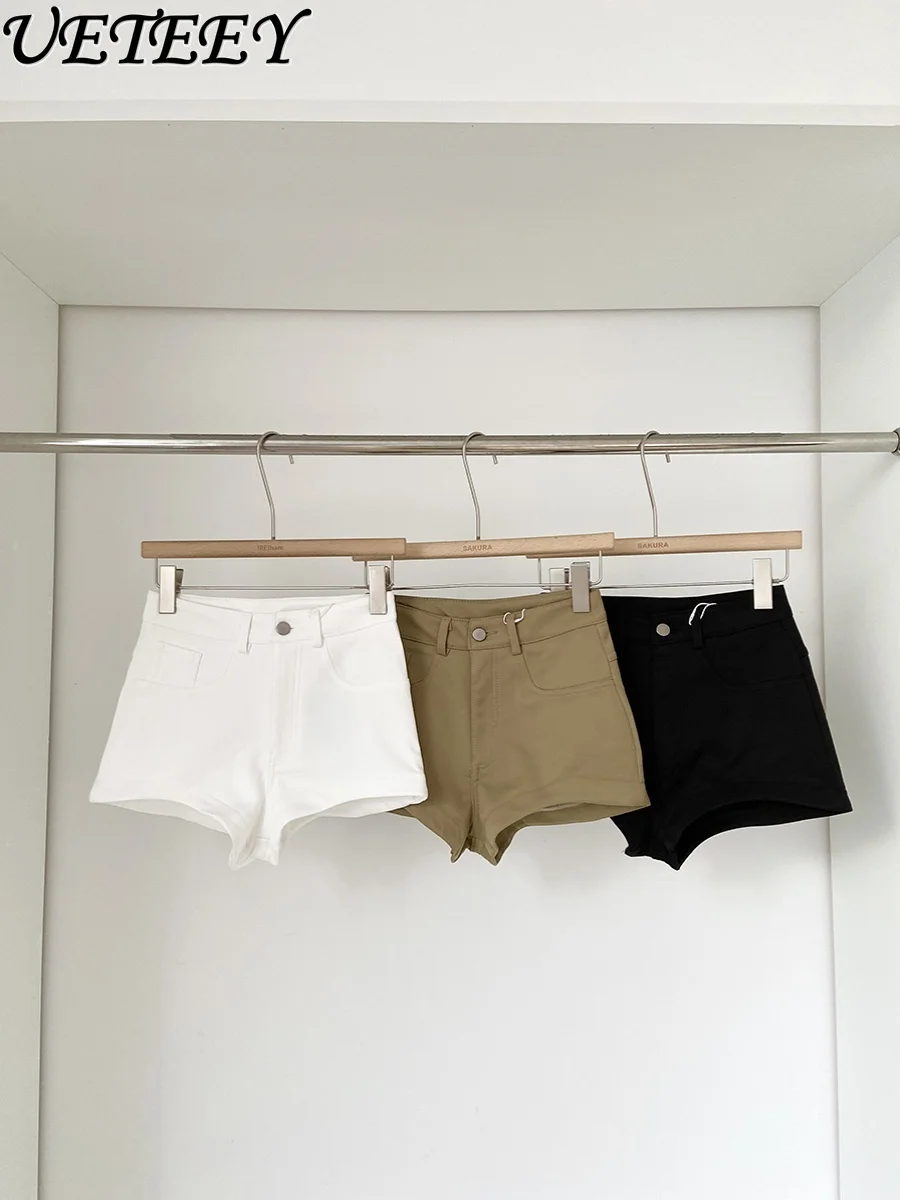 

Simple Versatile Low-waist Thin Hip-lifting Black Casual Short Pants for Women's Spring and Summer Korean Version A-line Shorts