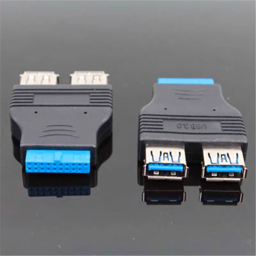Suitable for computer motherboard 20pin to USB 3.0 conversion connector 19pin to USB dual female port 3.0 expansion head