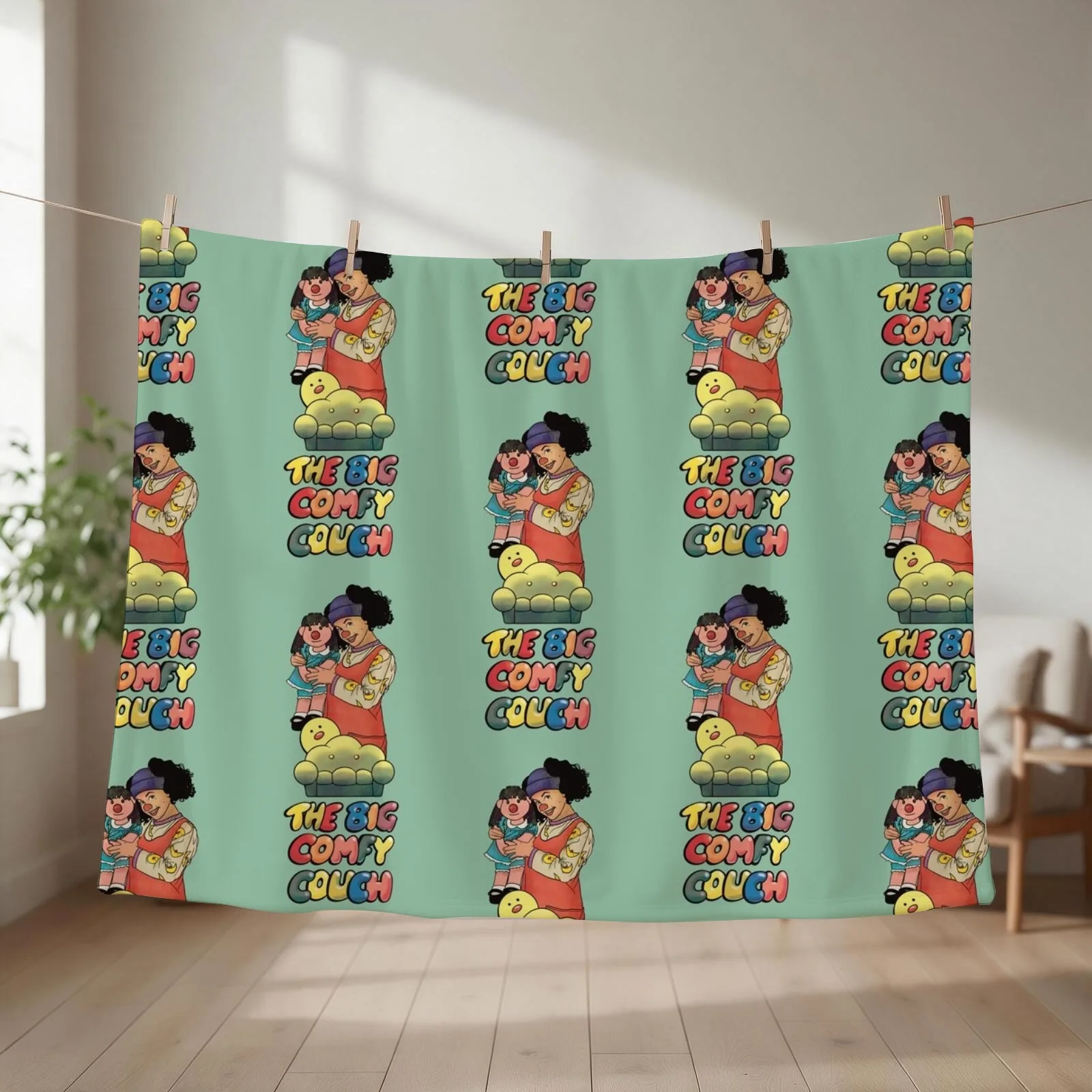 Loonette and Molly (The Big Comfy Couch) Throw Blanket couch cozy soft plush fuzzy picnic outdoor blanket