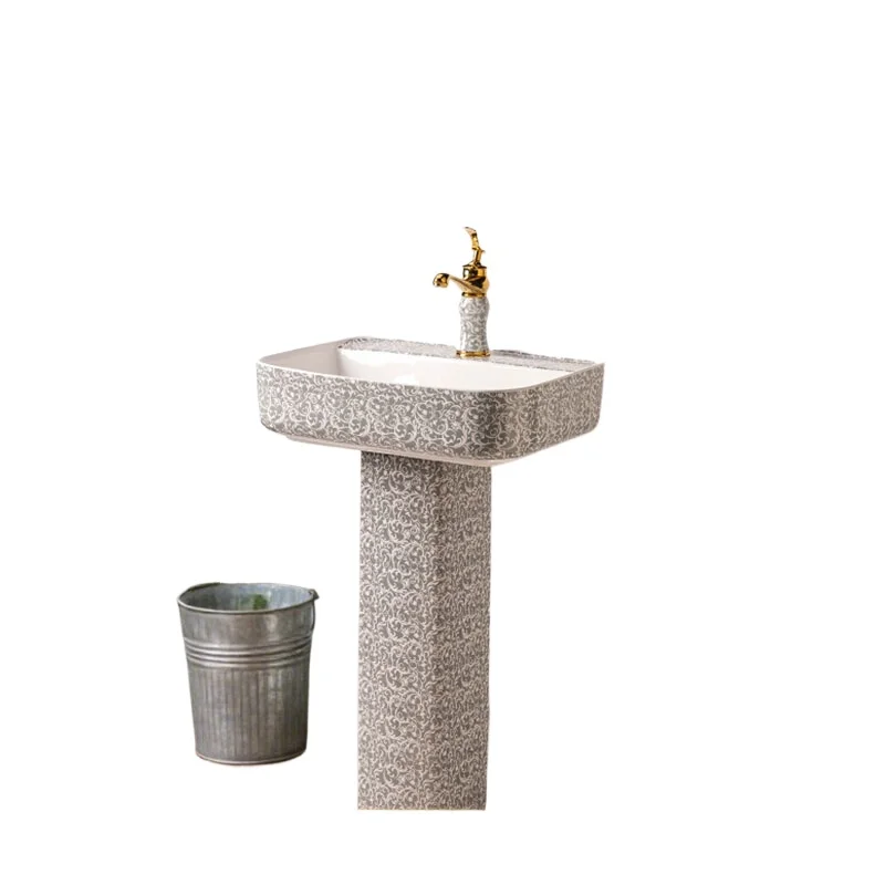 

Outdoor Garden Pool Balcony Vertical Washbasin Bathroom Pillar Washbasin Courtyard Pillar Basin