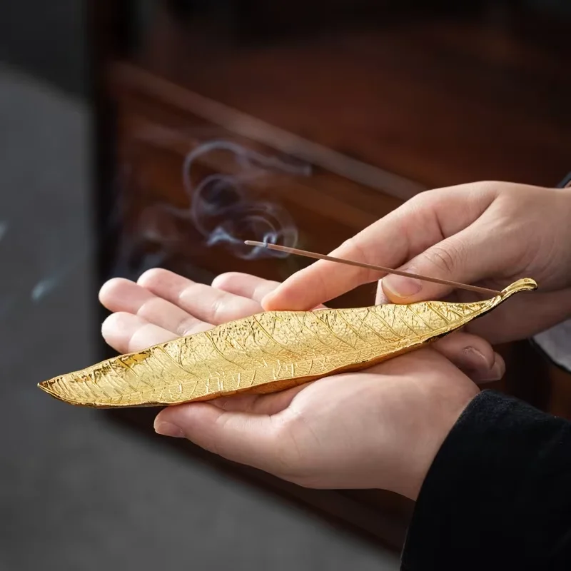 Creative Incense Holder Boat Old Men Fishing Incense Burners Bamboo Raft Long Leafs Censer Incense Stick Burner Home Decor