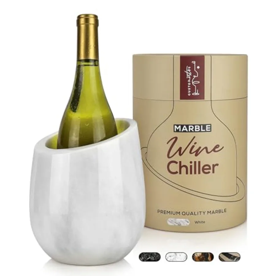 

Marble Wine Chiller Bucket - 750ml Wine Bottle Cooler and Champagne Chiller for Party Kitchen Bar Cart Decor to Chill and Keep