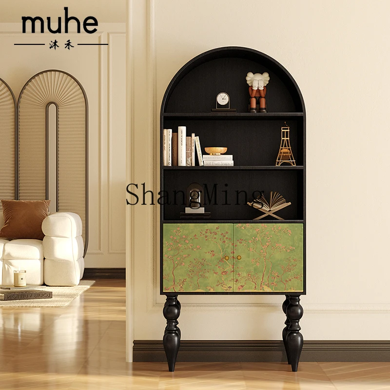 

LXY light luxury solid wood living room bookcase storage chest bedroom bedside decorative vertical cabinet