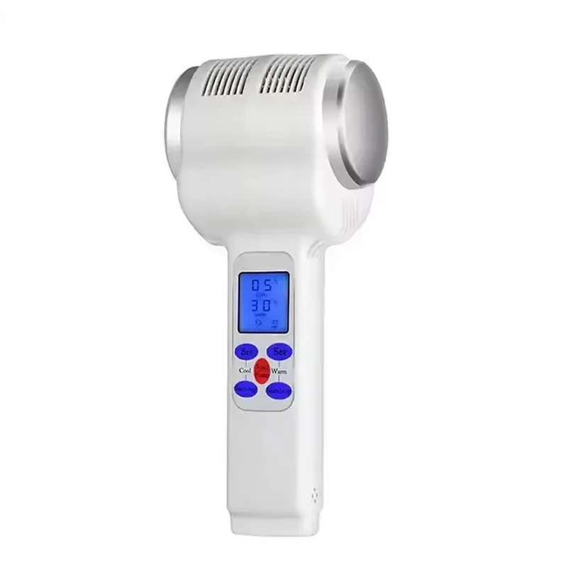 Portable LCD Digital Hot Cold Hammer Ultrasonic Face Lifting Tightening Massager Beauty Machine Skin Rejuvenation Massage Device