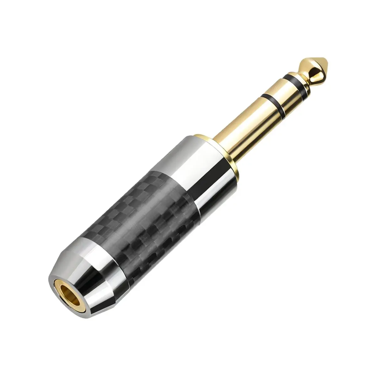 AA19 6.35mm to 4.4mm Converter Connectors Carbon Fiber Adapter for Electric Pianos, Amplifiers, Mixing Consoles