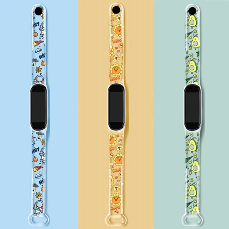 Transparent Wristband For Xiaomi Mi Band 6 5 4 3 7 Avocado Replaceament Bracelet  Clear Straps For MiBand 5 6 Strap